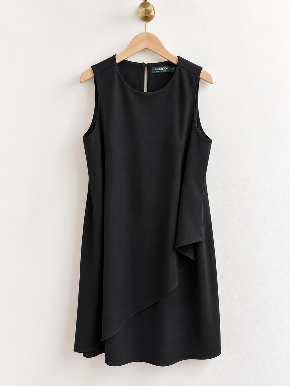 Lauren Ralph Lauren Black Layered Sleeveless Dress Size 18W Plus Size